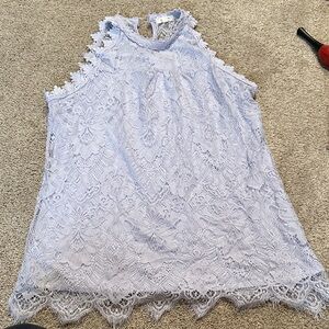 Paper Tee Lace Blouse in Light purple lavender